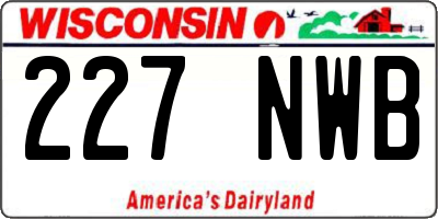 WI license plate 227NWB