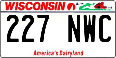 WI license plate 227NWC