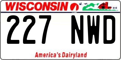 WI license plate 227NWD
