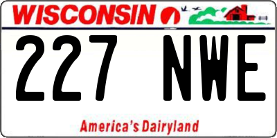 WI license plate 227NWE