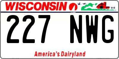 WI license plate 227NWG