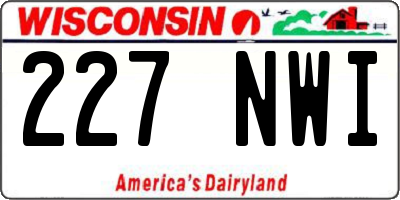 WI license plate 227NWI