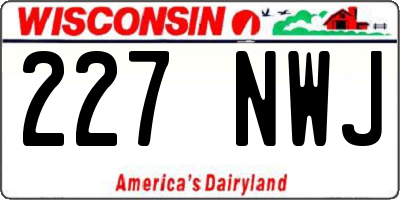 WI license plate 227NWJ