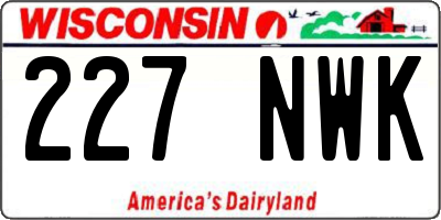 WI license plate 227NWK