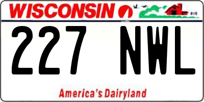 WI license plate 227NWL