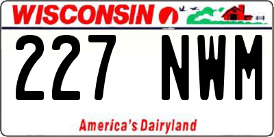 WI license plate 227NWM