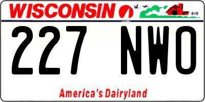 WI license plate 227NWO