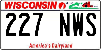 WI license plate 227NWS