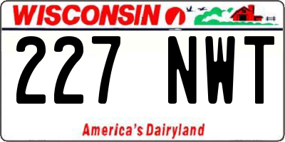 WI license plate 227NWT