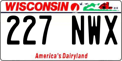 WI license plate 227NWX