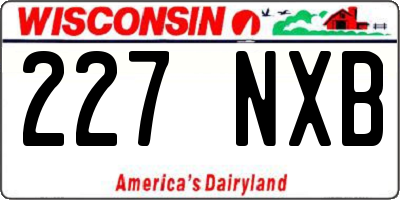 WI license plate 227NXB
