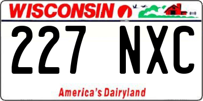 WI license plate 227NXC