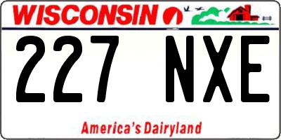 WI license plate 227NXE