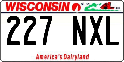 WI license plate 227NXL