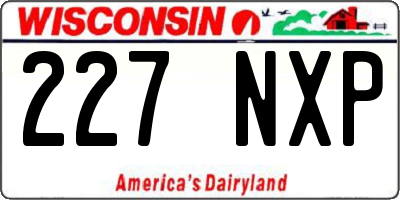 WI license plate 227NXP