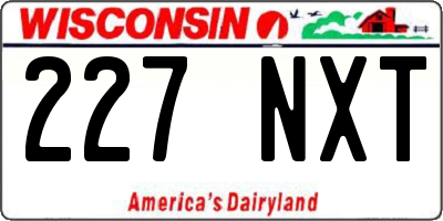 WI license plate 227NXT