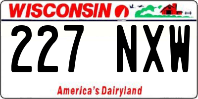 WI license plate 227NXW
