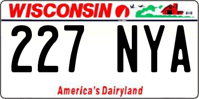 WI license plate 227NYA