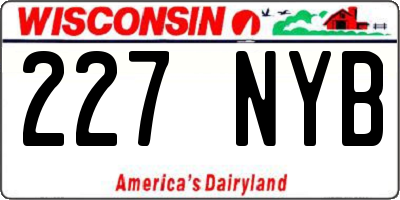 WI license plate 227NYB