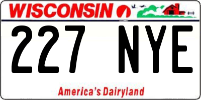 WI license plate 227NYE