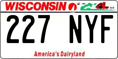 WI license plate 227NYF