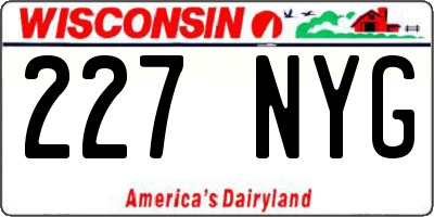 WI license plate 227NYG