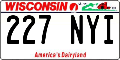 WI license plate 227NYI