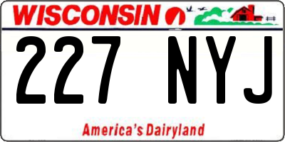 WI license plate 227NYJ