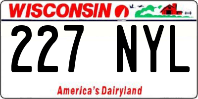 WI license plate 227NYL