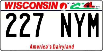 WI license plate 227NYM