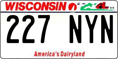WI license plate 227NYN
