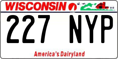 WI license plate 227NYP