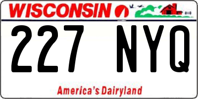WI license plate 227NYQ