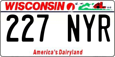 WI license plate 227NYR