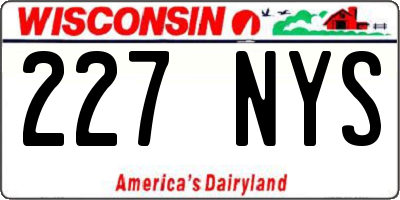 WI license plate 227NYS