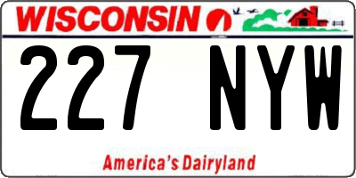 WI license plate 227NYW
