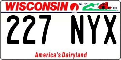 WI license plate 227NYX
