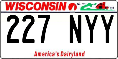 WI license plate 227NYY