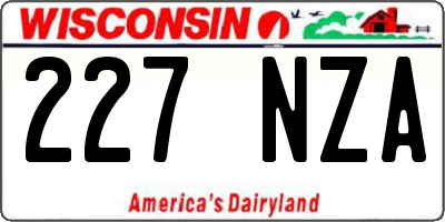 WI license plate 227NZA