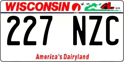 WI license plate 227NZC