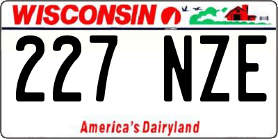 WI license plate 227NZE