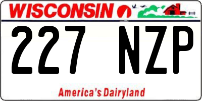 WI license plate 227NZP