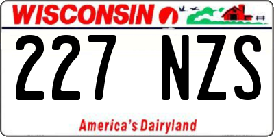 WI license plate 227NZS