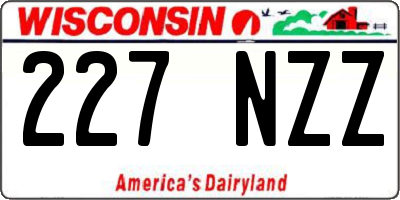 WI license plate 227NZZ