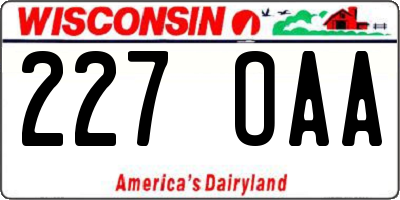 WI license plate 227OAA