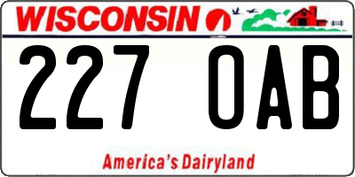 WI license plate 227OAB