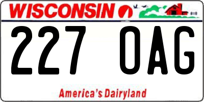 WI license plate 227OAG
