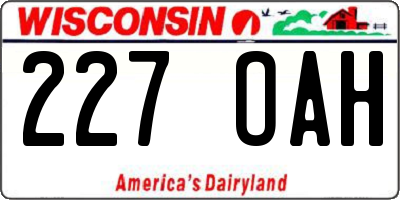 WI license plate 227OAH