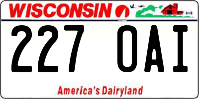 WI license plate 227OAI