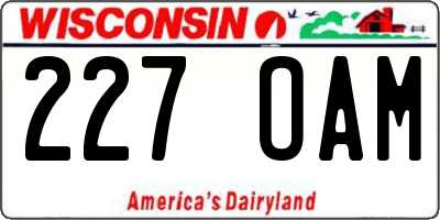WI license plate 227OAM